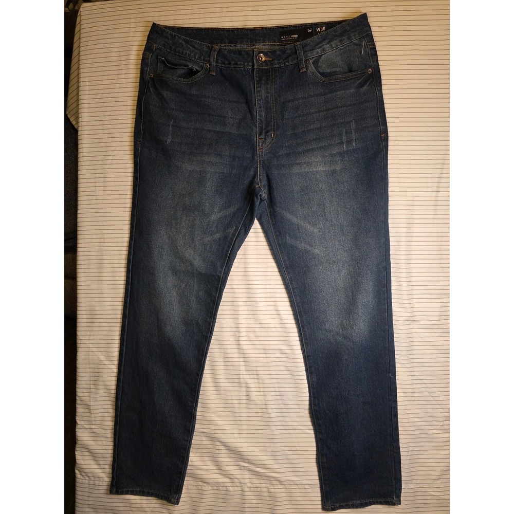 1292 WXYZ MFG CO Nomad Slim Fit Jeans Mens 36x32 Dark Wash Denim Pants